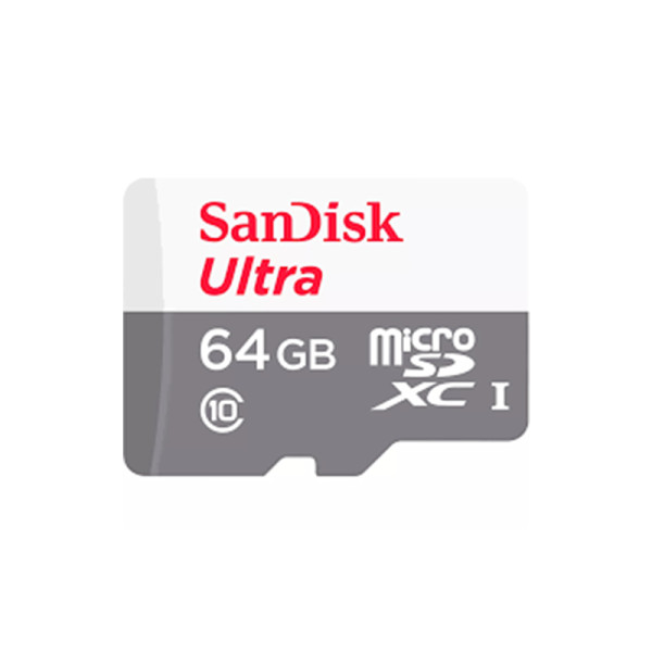 Tarjeta Microsdxc Sandisk Ultra 64gb Uhs-I, Clase 10, Con Adaptador Sd (SDSQUNR-064G-CN3MA)