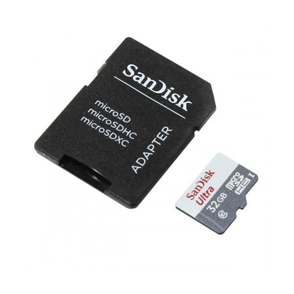 Tarjeta de Memoria  Sandisk Microsdhc 32GB Ultra Wadapt Ush 1 C10 Android 100Mb (SDSQUNR-032G-CN3MA)