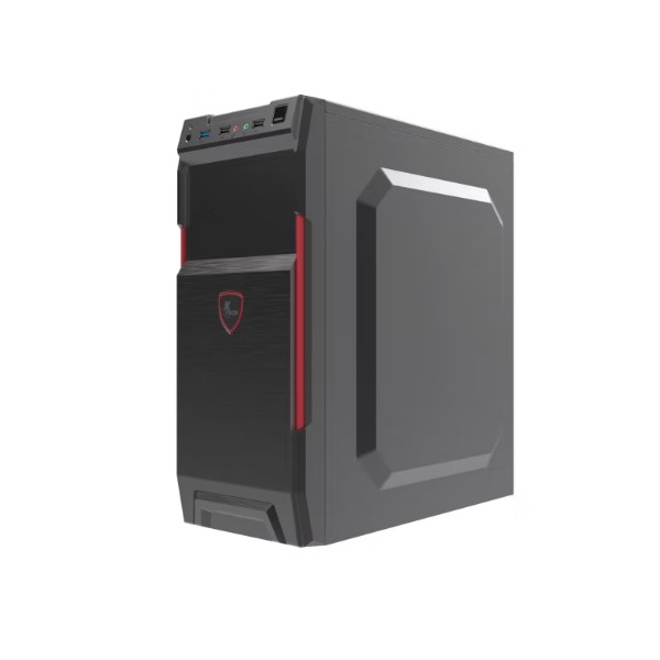 Gabinete Mid Tower Xtech ATX con Fuente de Poder 600W Negro y Rojo (XTQ-214)
