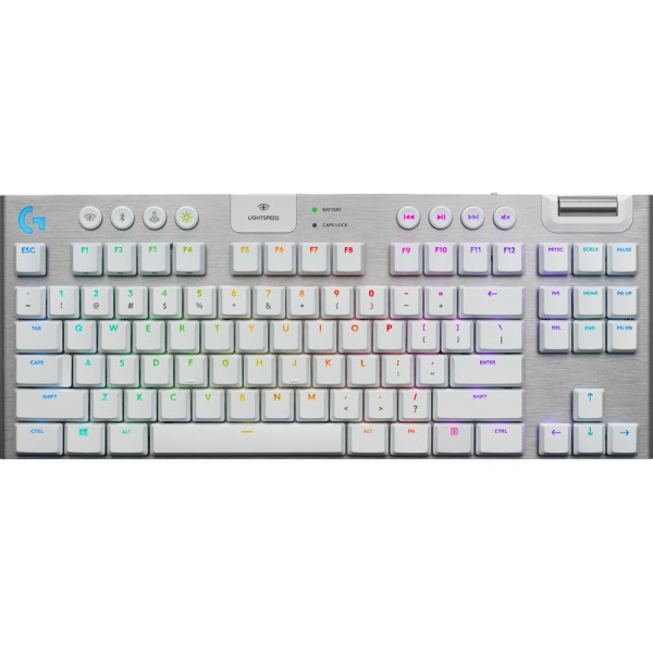 Teclado Mecánico Gamer G915 Lightspeed, Tkl, Wireless, Rgb, Switch Gl Tactil, Blanco, Ingles