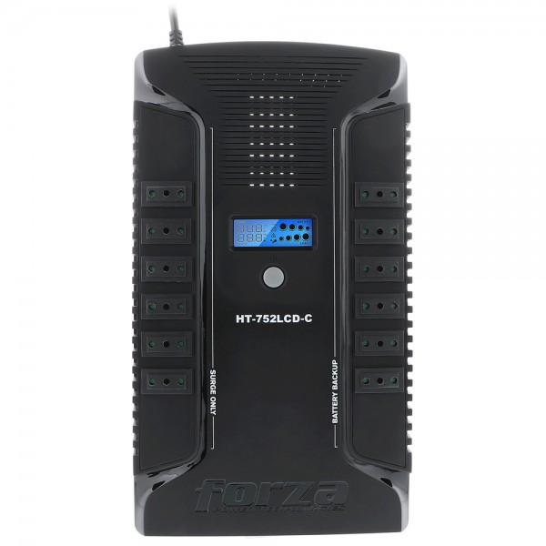 Ups Forza Interactiva 12 Tomas Chilenas 2 USB 750VA/375W 220V Color Negro (HT-752LCD-C)