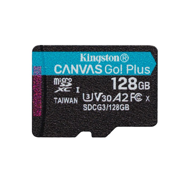 Tarjeta de Memoria  Kingston Microsdxc Canvas Go Plus, 128GB, Lectura 170Mbs, Escritura 90Mbs (SDCG3/128GBSP)
