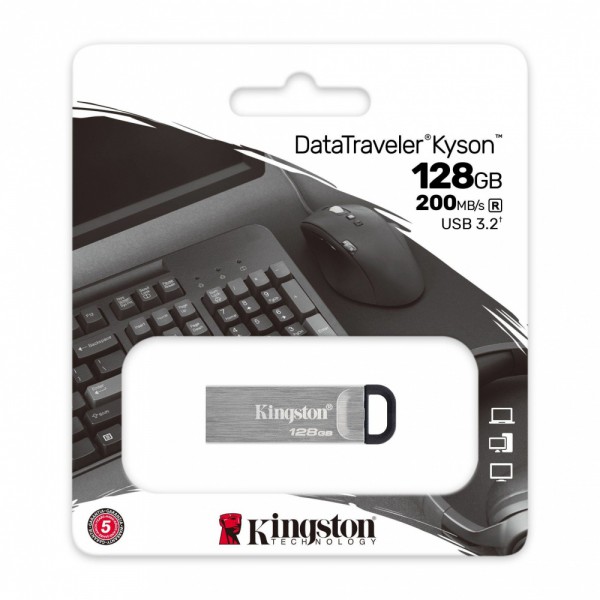 Pendrive 128GB Usb 3.2 Gen 1 Datatraveler Kyson Plata (DTKN/128GB)