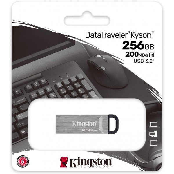 Pendrive 256GB Usb 3.2 Gen 1 Datatraveler Kyson Plata (DTKN/256GB)