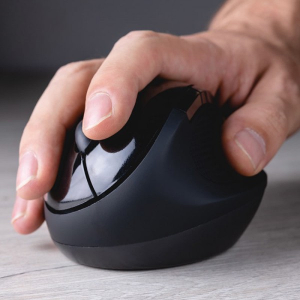 Mouse Ergonomico Klipxtreme Orbix, 2.4Ghz, 6 BoTóners, Wireless, Negro (KMW-500BK)