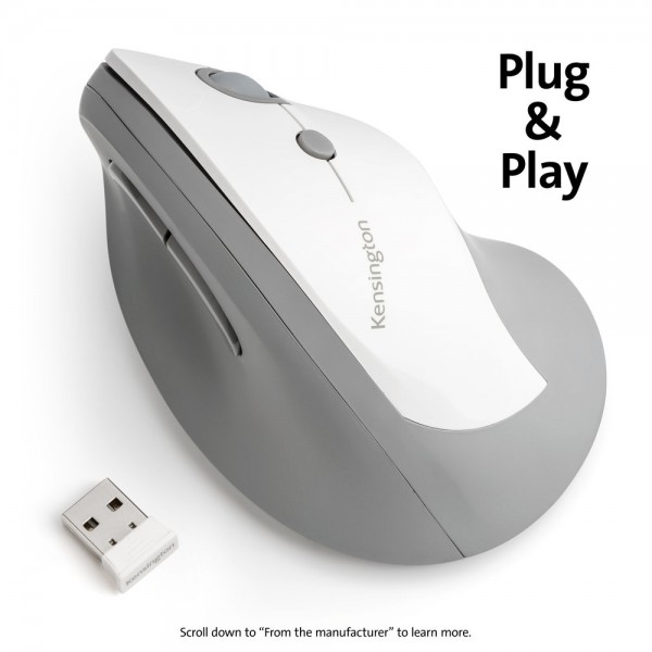 Mouse Vertical Kensington K75520WW Profit Inalámbrico Gris (K75520WW)