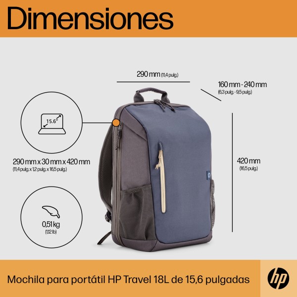 HP TRAVEL EXPANDABLE 18L BACKPACK GRAY (6B8U6AA)