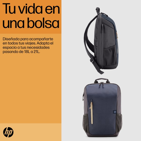 HP TRAVEL EXPANDABLE 18L BACKPACK GRAY (6B8U6AA)