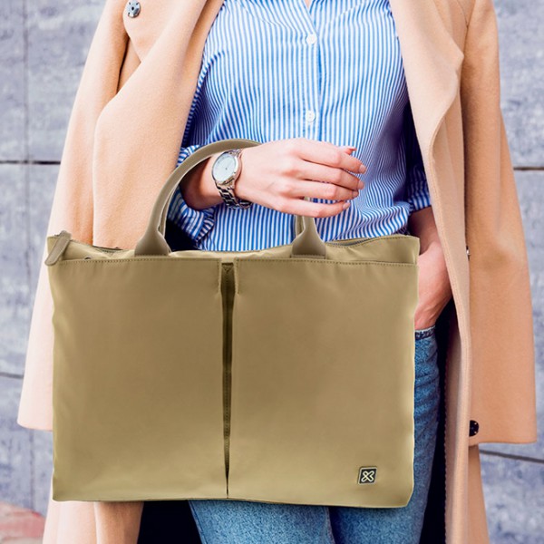 Bolso Notebook Para Damas Amalfi- 15.6- 1680D Nylon -Beige (KLB-450BG)