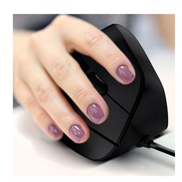 Mouse Usb Vertical Ergonomico - Black (KMO-506)