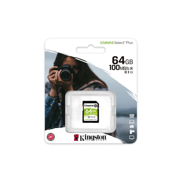 Tarjeta de Memoria SD 64GB Sdxc Canvas Select Plus 100R C10 (SDS2/64GB)
