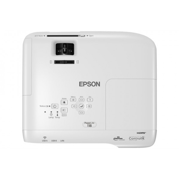 Proyector Epson PowerLite 118, 3LCD, 3800 Lúmenes (V11HA03020)