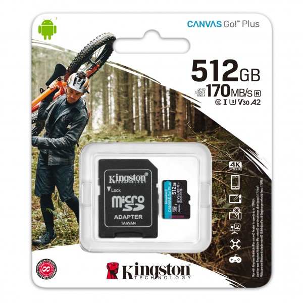 Tarjeta de Memoria  Microsdxc 512GB Canvas Go Plus 170R A2 U3 V30 (SDCG3/512GB)