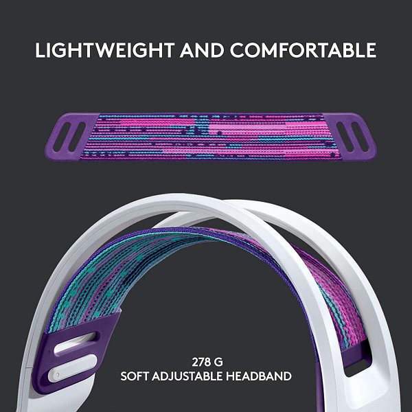 Audífonos Headset Gamer Inalámbrico Logitech G733 Lightspeed RGB USB-C Blanco (981-000882)