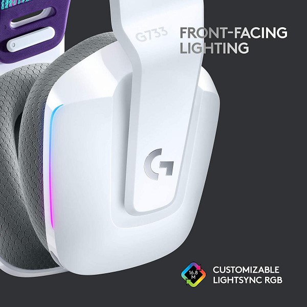 Audífonos Headset Gamer Inalámbrico Logitech G733 Lightspeed RGB USB-C Blanco (981-000882)