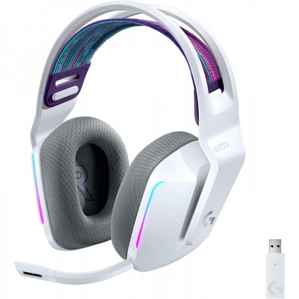 Audífonos Headset Gamer Inalámbrico Logitech G733 Lightspeed RGB USB-C Blanco