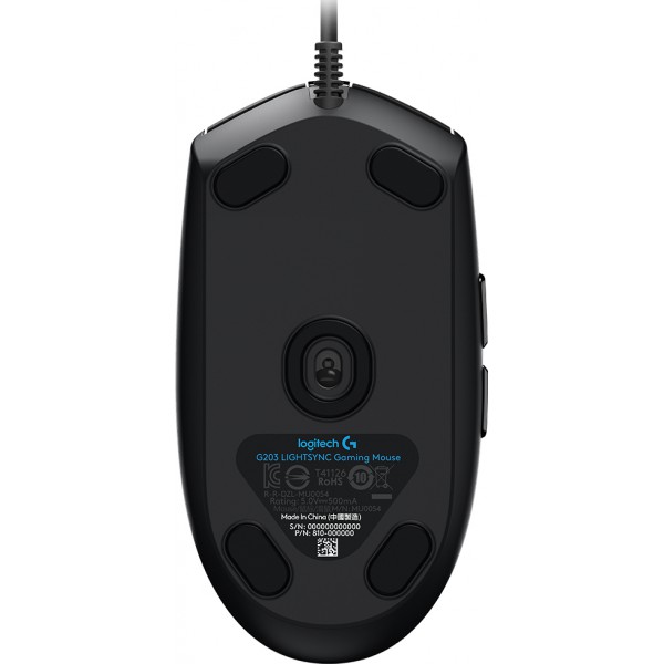 Mouse Gamer Logitech G203 Rgb Lightsync 6 Botones Programables 8.000 Dpi Black (910-005793)