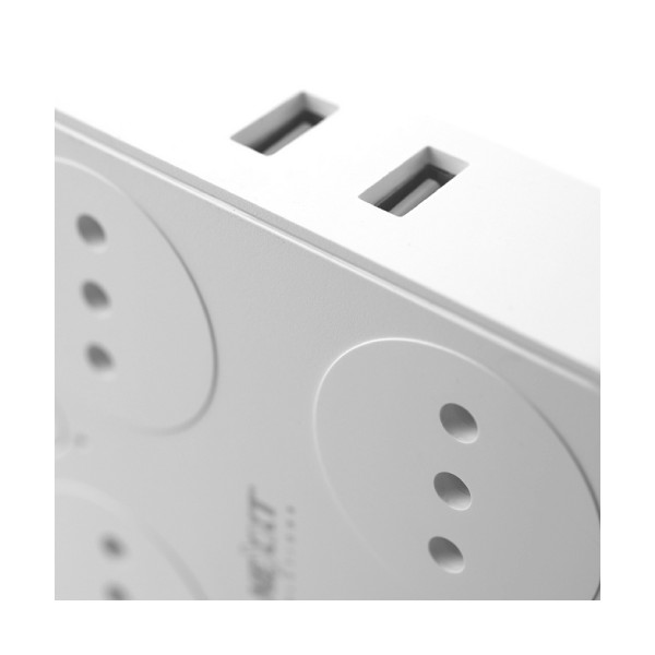 Protector de Sobretension Inteligente Wi Fi 220V Cuatro Salidas Con Usb Para Carga (NHP-T720)