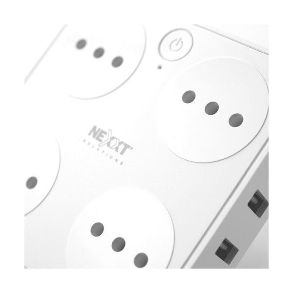 Protector de Sobretension Inteligente Wi Fi 220V Cuatro Salidas Con Usb Para Carga (NHP-T720)