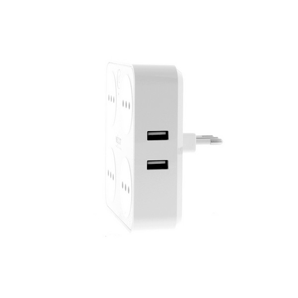 Protector de Sobretension Inteligente Wi Fi 220V Cuatro Salidas Con Usb Para Carga (NHP-T720)