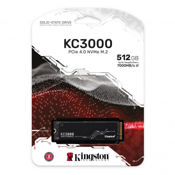 Unidad de Estado Sólido Kingston Kc3000 512GB Pcie 4.0 Nvme M.2 7000Mbs (SKC3000S/512G)