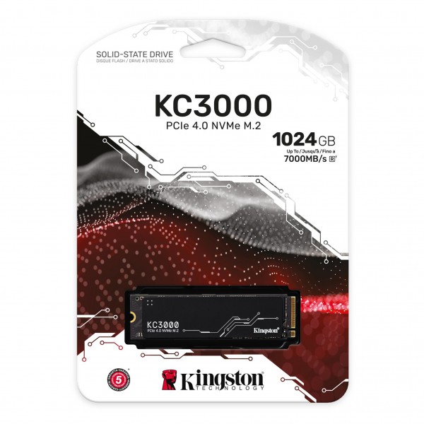 Unidad de Estado Sólido Kingston Kc3000 1TB Pcie 4.0 Nvme M.2 7000Mbsólidos (SKC3000S/1024G)