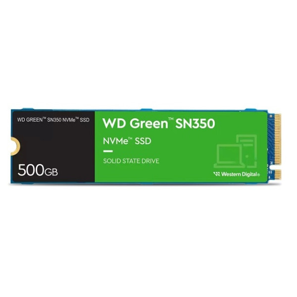 SSD M.2 Western Digital Green SN350 de 500GB, NVMe M.2, PCIe 3.0, 2.400MB/s