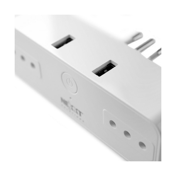 Protector de Sobretension Inteligente Wi Fi 220V  Chile, Dos Salidas Con Usb Para Carga (NHP-D720)