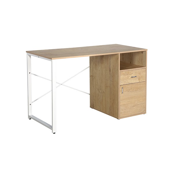 Escritorio de 1 Nivel Con Gabinete Xtech, Hasta 40Kg, Color Madera Beige