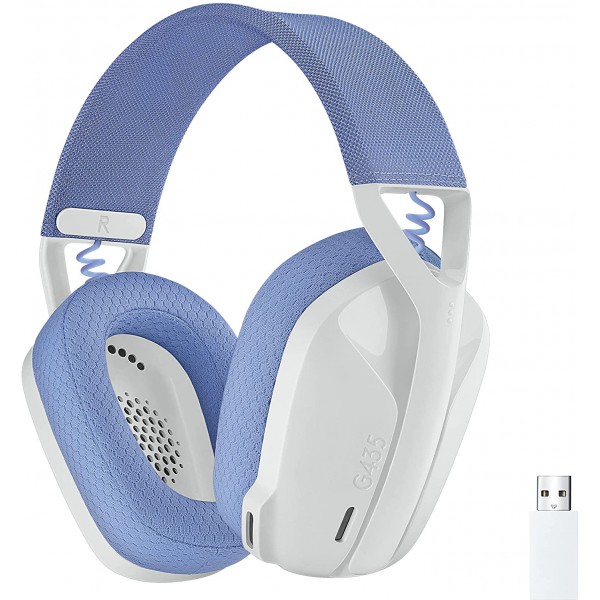 Audífonos Gamer Logitech G435 Lightspeed, Dongle Usb, Bluetooth, Blanco