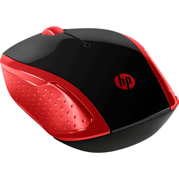 Mouse Wireless Hp 200, Dongle Usb, 3 Botones, Rojonegro (2HU82AA#ABL)