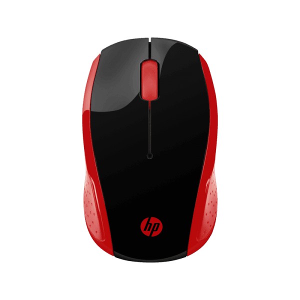 Mouse Wireless Hp 200, Dongle Usb, 3 Botones, Rojonegro (2HU82AA#ABL)