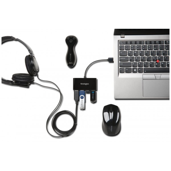 Hub Usb 2.0 De 4 Puertos Kensington, K39120 (K39120)