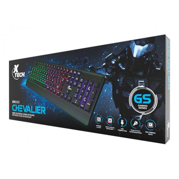 Teclado Gamer Xtech Chevalier Xtk505S  Retroiluminacion  USB  Qwerty  Espanol (XTK-505S)
