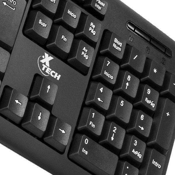 Teclado Xtech XTK 092S Standard, Espanol, Negro (XTK-092S)