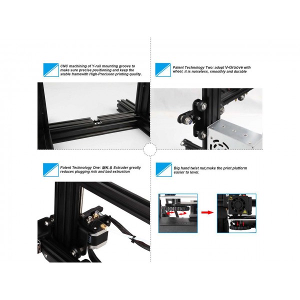 Impresora Ender 3D Oficial Creality de Código Completamente Abierto, Impresoras Diy Fdm (ENDER-3)