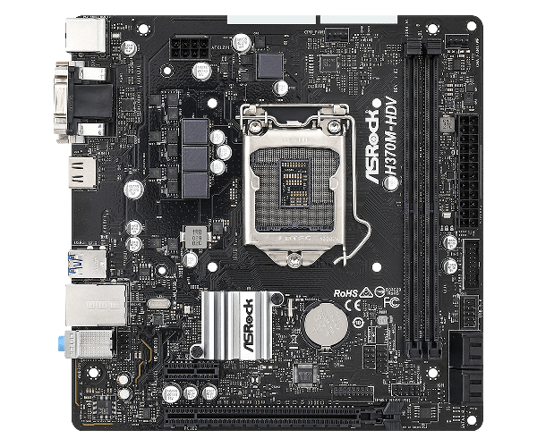 Placa Madre Asrock H370M-HDV Socket 1151  8, 9 Gen (90-MXBF40-A0UAYZ)