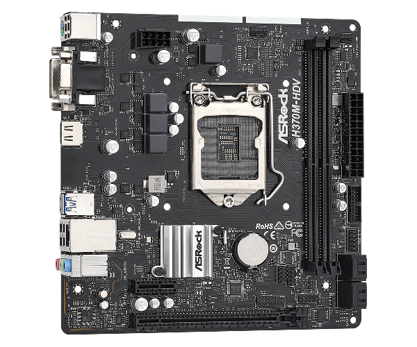 Placa Madre Asrock H370M-HDV Socket 1151  8, 9 Gen (90-MXBF40-A0UAYZ)