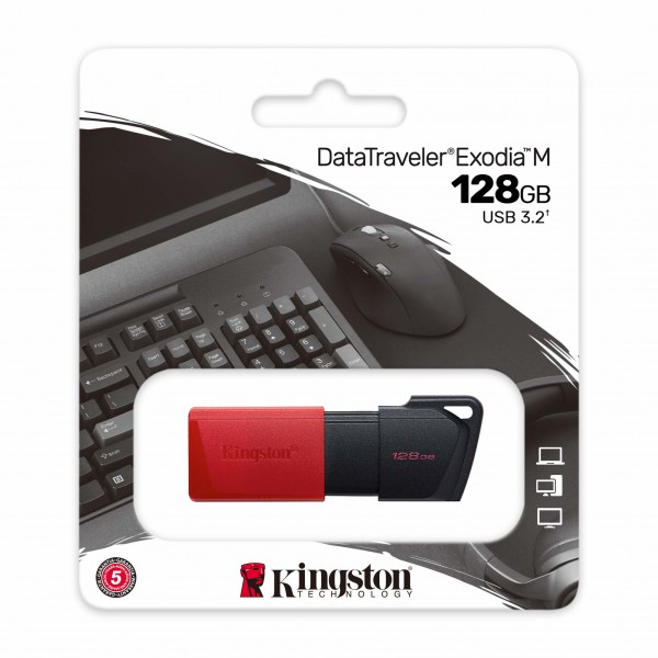 Pendrive Kingston 128 GB Datatraveler Exodia M Usb Tipo A 3.2 Gen (DTXM/128GB)