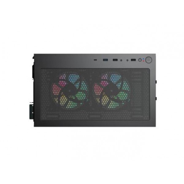 Gabinete RedFox HB-6001,  Factor ATX M-ATX ITX, Negro,  Vidrio Templado (HB-6001)