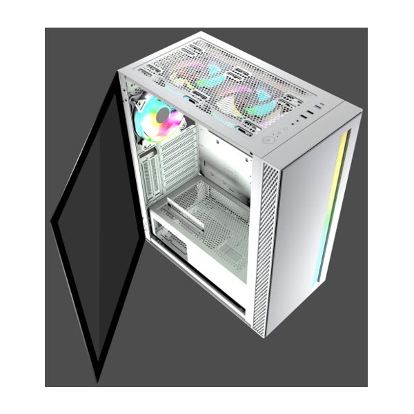 Gabinete RedFox HB-6001,  Factor ATX M-ATX ITX, Negro,  Vidrio Templado (HB-6001)