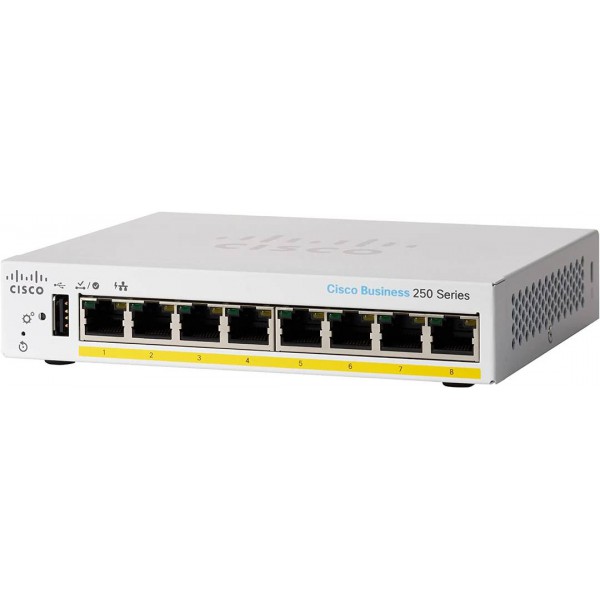 Switch Cisco Cbs250 8Pp D Na, 8 Puertos, Soporte Poe+, Administrable