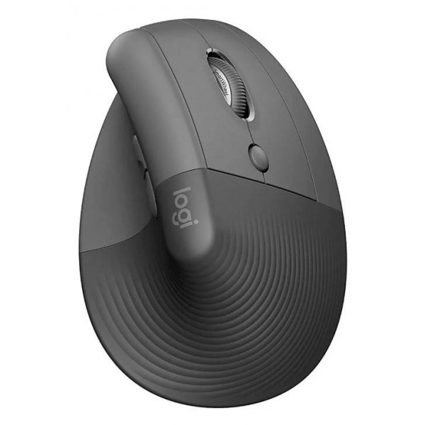 Mouse Ergonomico Logitech Lift, 6 BoTóners, 4000Dpi, Bluetooth, Diestro, Graphite Black (910-006466)