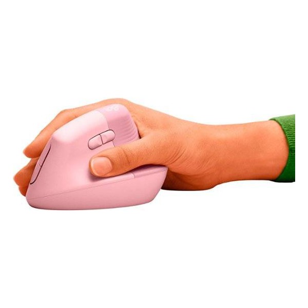 Mouse Ergonomico Logitech Lift, 6 BoTóners, 4000Dpi, Bluetooth, Dark Rose (910-006472)