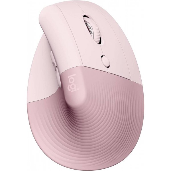 Mouse Ergonomico Logitech Lift, 6 BoTóners, 4000Dpi, Bluetooth, Dark Rose (910-006472)