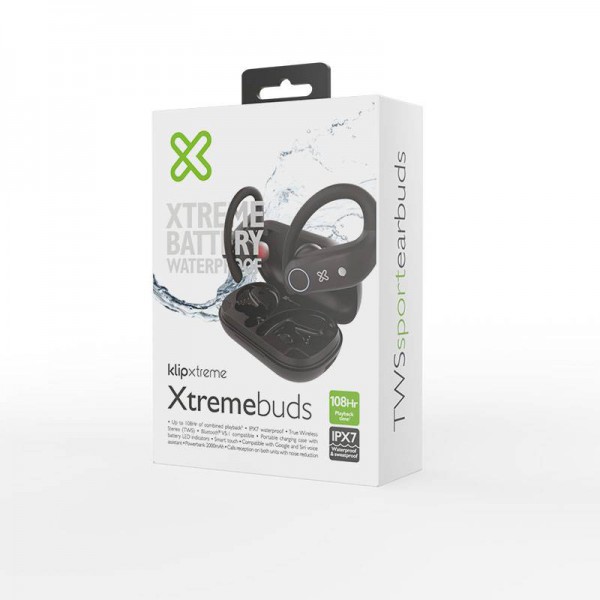 Auriculares Klip Xtreme Xtremebuds Tws, Inear, Bluetooth, Negro (KTE-500BK)