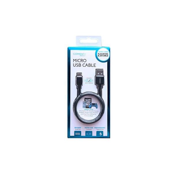 Cable Vivitar MicroUSB a USB-A, Trenzado, Largo 2 Metros, Negro