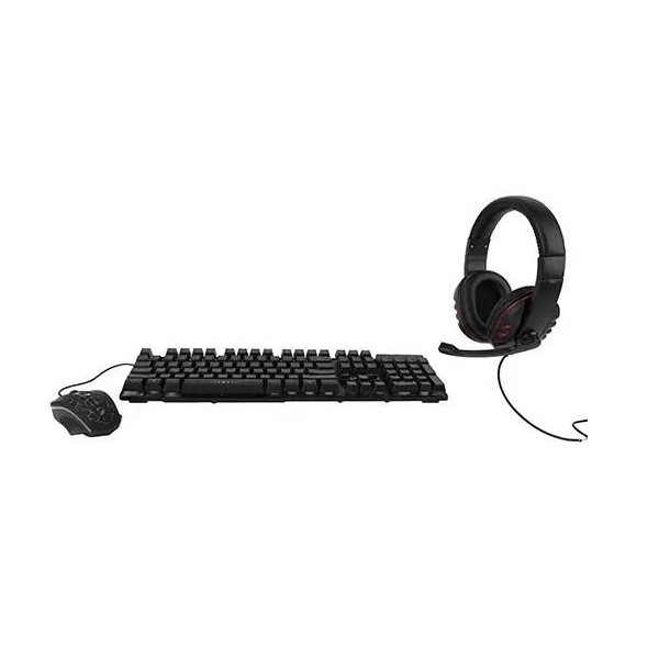 Kit Gamer Vivitar Lvlup Teclado+Mouse+Audífonos, Espanol, Usb, Led Multicolor, Negro (LU745-NOC-ESP-6)