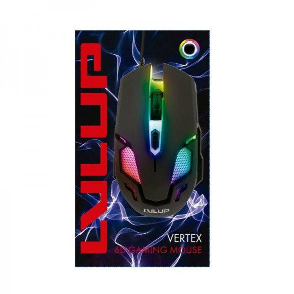 Mouse Gamer Vivitar Lvlup Vertex, 5 BoTóners, 3200Dpi, Iluminacion Led, Negro (LU738-NOC-SA-6)