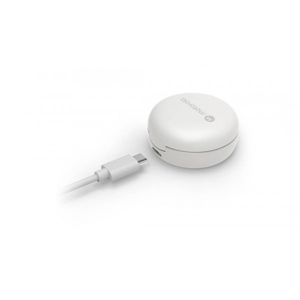Audífonos Inalámbricos Motorola Moto Buds 150 Tws, Ipx5, Bateria 18 Horas, Titanium White (79MOTM150W)